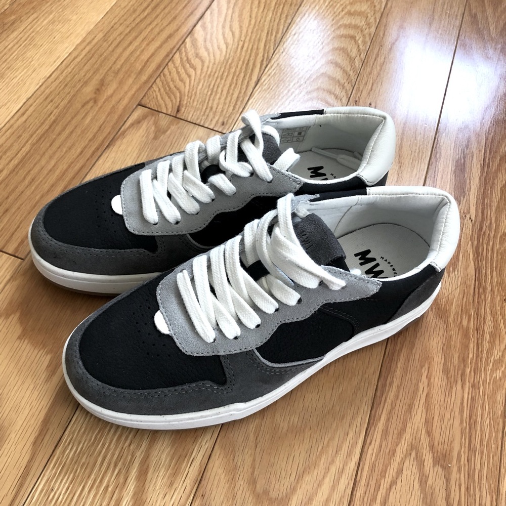 Madewell Court Sneakers in Dark Colorblock Nubuck and Suede (NEW IN BOX)